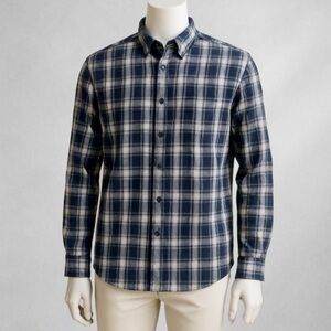 L.L. Bean Men’s XL Traditional Fit Flannel Shirt Blue Plaid Cotton Long Sleeve